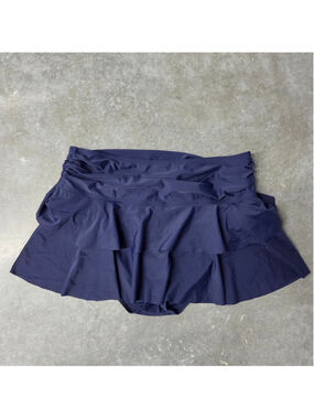 Mazu Swim Women's Navy Ruffle Swim Skirt Size 1X